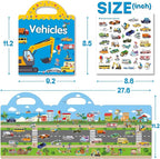 3 Sets Sticker Books for Toddlers 2-4 Years, Reusable Stickers Books for Toddlers 1-3, Travel Toys for Kids 1-3, Airplane Travel Essentials for Kids