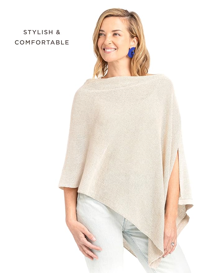 We are Amma | The Cocoon™ - Newborn Essentials Must Haves: Nursing Cover for Breast Feeding Essentials | Nursing Sweater Used as Breastfeeding Cover (Natural, One Size)