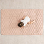 Comfy Cubs Rectangle Kids Play Mat - Small 36 x 60 inches Soft Quilted Baby Floor Mat with Non-Slip Bottom - Plush Design for Toddlers' Playtime and Relaxation - Comfortable and Durable - Blush