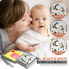 OKOOKO Black and White High Contrast Soft Baby Books 2PCS Washable Tummy Time Toy Crib Stroller Toy Montessori Sensory Toy Early Education for Newborn Baby Infant 0-6 6-12 Months