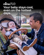 Stroller Cooling Pad with USB Fan | Ultra-Breathable Mesh Seat Liner | External Battery Design for Baby Safety | Universal Fit for 0-4 Years | for Hot Days & Summer