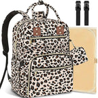 Baby Diaper Bag Backpack Travel Diaper Bags for Baby Girl Boy Large Capacity Baby Bag Backpack for Women Leopard Print