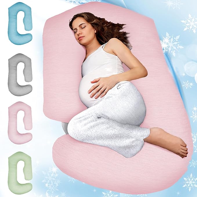 PILLANI Pregnancy Pillows for Sleeping - V C U Shaped Full Body Pillow with Removable Cover, 57inch Cooling Maternity Pillow for Pregnant Women, Support for Back Belly Legs Hip - Pregnancy Must Haves