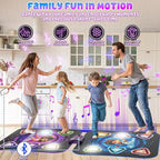 Dance Mat, 2025 Rechargeable Light-Up 2-Player Opposing Dance Pad with Bluetooth, 12-Button Music Dancing Toy, Christmas Birthday Gift for 3-12 Year Old Boys Girls