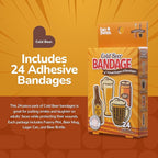 BioSwiss Bandages, Cold Beverage Shaped Self Adhesive Bandage, Latex Free Wound Care, Fun First Aid Kit Supplies for Adults, 24 Count