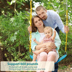 PACEARTH Swing Seat Support 660lb with 68.9 inch Anti-Rust Chains Plastic Coated 23.6 inch Tree Hanging Straps and Locking Buckles Outdoor Playground Tree Swing-Sky-Blue