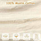 Hooyax Muslin Nursing Pillow Covers Only, Soft and Breathable Nursing Covers for Breastfeeding Pillows, Adorable Infant Feeding Pillow slipcover for Baby Boy and Girls (Wheat)