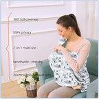 Car Seat Covers for Babies - Multi- use Nursing Carseat Canopy, Breastfeeding Covers, Baby Shower Gifts for Boys and Girls (Grey Dinosaur)