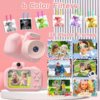 Temodu Kids Camera, Best Birthday Festival Toys Gifts for Girls Boys Age 3 4 5 6 7 8 9 10 11 12 Year Old, Digital Camera for Kids with Video, Toy Camera Toddler Camera for Girls with 32GB Card - Pink