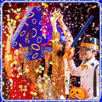 Number 4 Blue and Golden Rings Piñata for Kids Birthday Cartoon Theme Small Piñata with Blindfold Stick Confetti for Fiesta Cinco De Mayo Party Decor, 15.8 x 11 x 2.8 Inch