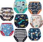 MooMoo Baby 8 Packs Potty Training Pants Cotton Absorbent Training Underwear for Toddler Boy and Girls 2T-9T