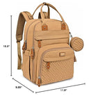 BabbleRoo Diaper Bag Backpack - Baby Essentials Travel Tote - Multi function Waterproof Diaper Bag, Travel Essentials Baby Bag with Changing Pad, Stroller Straps & Pacifier Case - Unisex, Beige