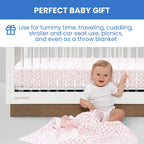 Delta Children 100% Cotton Flannel Baby Receiving Blankets for Girls and Boys – 30x30 Inches (Pack of 4), Pink Floral