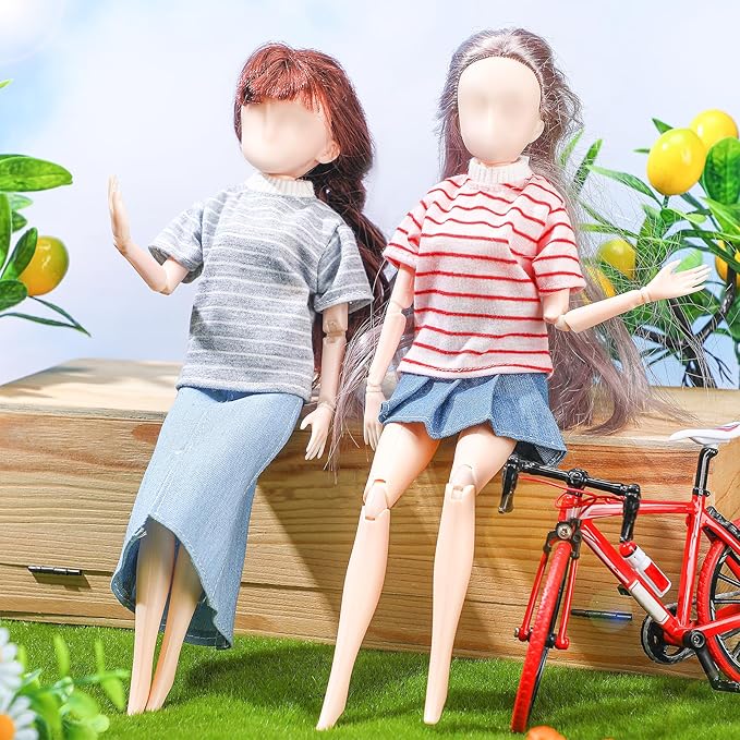 Bencailor 8 Pieces Christmas Doll Clothes for 11.5 Inch Doll Accessories Sweaters Denim Pant Summer Regular Outfit Clothing(Shirt)