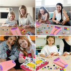 Arts and Crafts for Kids Ages 8-12,Friendship Bracelet Making Kit for Girl,Kids Jewelry Making Kit with 28 Pre-Cut Threads,Christmas Birthday Gifts for Ages 6 7 8 9 10 11 12 Year Old Pink/Purple