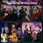 148 PCS Glow in the Dark Party Supplies, 16PCS Foam Glow Sticks, 16PCS LED Glasses,100PCS Glow Sticks Bracelets and 16Pcs LED Hair Clips Fiber Optic for Glow Party, Wedding, Halloween Party