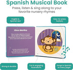 Binibi Spanish Musical Book for Toddlers 1-3 Estrellita ¿Dónde Estás? & Other Nursery Rhymes | Spanish Learning for Kids | Bilingual Children's Sound Book | Libro en español para bebés