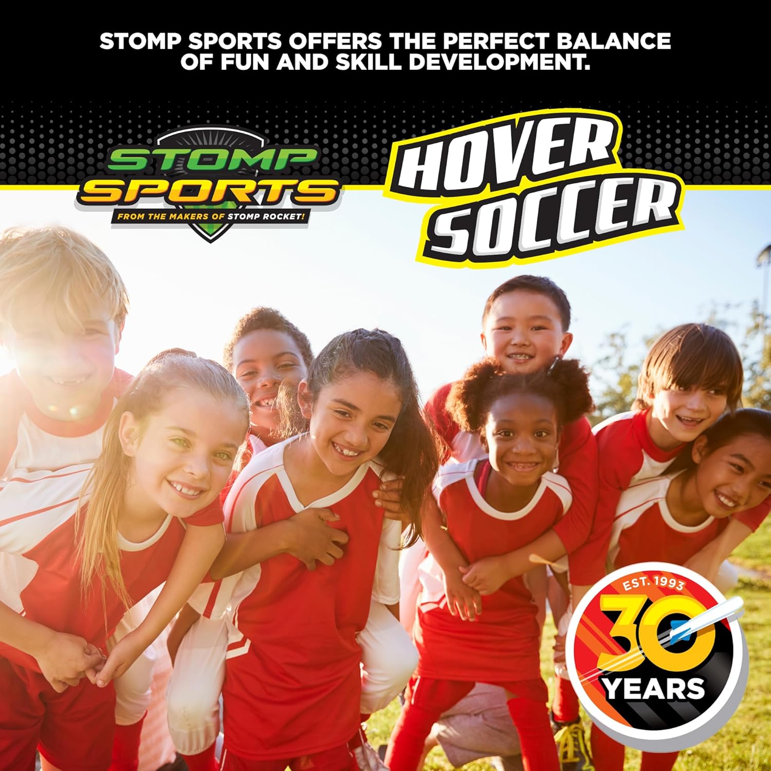 Hover Soccer from The Makers of Stomp Rocket – LED Lights and Padded Bumpers Indoor Air Soccer Toy for Boys Girls Ages 3 4 5 6 7 8 + Fun Games
