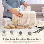 PeraBella Baby Diaper Caddy Organizer with Handle, Boy & Girl Shower Gift Basket, Portable Diaper Storage Basket Bin for Wipes, Newborn Baby Essentials Registry Search Must Haves, Car Caddy Organizer