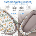 Baby Lounger - Breathable & Soft Baby Nest, Portable and Lightweight Tummy Time Lounger for Home and Travel, Ideal Newborn Babies Essentials Baby Shower Gifts