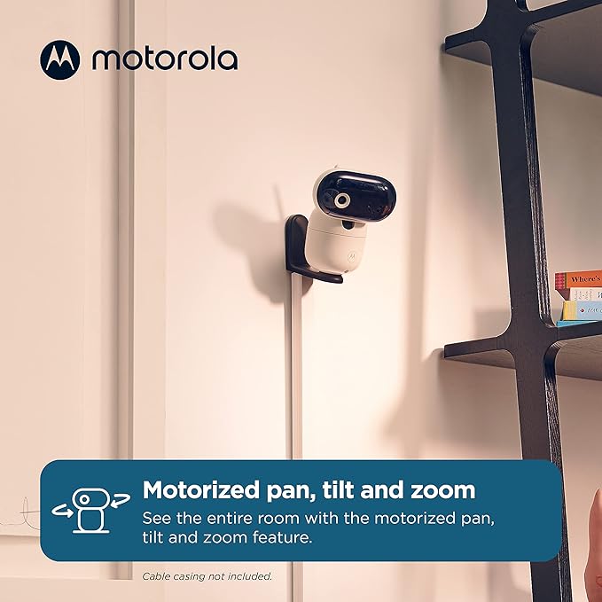 Motorola Nursery Video Baby Monitor with 2 Cameras, 5" Screen HD PIP1610, No WiFi, Wall Mount, Long Range, 2-Way Audio, Temperature Sensor, Motorized, Lullabies, PIP1610-2
