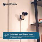 Motorola Nursery Video Baby Monitor with 2 Cameras, 5" Screen HD PIP1610, No WiFi, Wall Mount, Long Range, 2-Way Audio, Temperature Sensor, Motorized, Lullabies, PIP1610-2