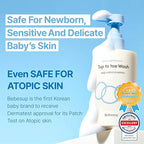 BEBESUP- 베베숲 Head to Toe Wash Baby Shampoo | Korean Skincare for Sensitive & Atopic Skin Organic Rice Cera Biome Hypoallergenic Coconut-Derived Cleanser Head to Toe Use 10.14 fl oz