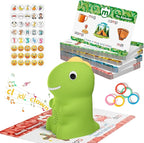 Interactive Dinosaur Talking Pen for Kids – Montessori Reading Toy with Phonics Flash Cards for Toddlers Ages 1-6, Speech Therapy & Autism Sensory Gift (Green, Phonics)
