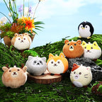 Aoriher 8 Pcs Mini Woodland Animals Plush Toys 3.15 Inch Soft Stuffed Animals Ornaments Bulk Colorful Woodland Keychain for Birthday Baby Shower Party Decors Classroom Prizes(Regular Style)