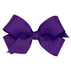 Wee Ones Baby Girls' Mini Classic Grosgrain Hair Bow on a WeeStay Clip w/Plain Wrap Center - Purple,One Size