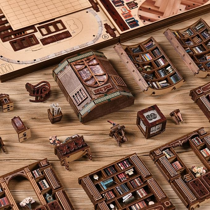 Lannso DIY Dollhouse Miniature Kit, Doll House Kit, Mini Handmade Wooden Dollhouse Toys for Adult Gift (AWO2-003)