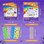ZMLM Scratch Paper Art Craft: 2 Pack Rainbow Scratch Set for 3 4 5 6 7 8 9 10 Years Old Girls Boys Students Drawing Coloring Black Magic Art Supplies Kits Gifts School Birthday Party Toys(Halloween)