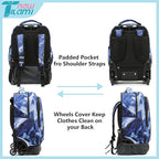 NEW TILAMI 18 inch Rolling Backpack Boys for School – Durable, Waterproof, Adjustable Handle, Stair Climbing, Variety of Colors & Patterns, Lightning Purple