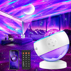 One Fire Northern Lights Projector,16Color Galaxy Projector for Bedroom, 15 White Noise Galaxy Light Projector, 5Moon Star Projector, Bluetooth Aurora Light Projector, Remote Timer Star Lights