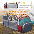 Baby Diaper Bags with Changing Station, Waterproof Diaper Bag Backpack for Moms Dads with USB Charging Port, Baby Shower Gifts, Large Capacity diaper backpack, Red-Green-Blue