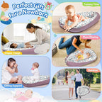 Baby Lounger - Breathable & Soft Baby Nest, Portable and Lightweight Tummy Time Lounger for Home and Travel, Ideal Newborn Babies Essentials Baby Shower Gifts