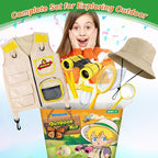 Kids Explorer Kit & Bug Catcher Kit, Kids Camping Gear for Kids, Outdoor Exploration Set with Vest & Hat, Ideal Outdoor Camping Adventure Toys for Ages 3 4 5 6 7 8 Boys Girls