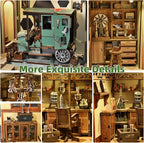 Book Nook Kit, DIY Miniature Dollhouse Book Nook Kit with Dust Cover and LED Light-The Radium Lady