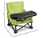 Summer by Bright Starts Pop 'N Sit Portable Booster Chair, Floor Seat, Indoor/Outdoor Use, Compact Fold, Green, 6 Mos - 3 Yrs