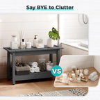 30" Shower Bench, Waterproof Poly Lumber Shower Stool for Shaving Legs, Shower Chair Seat Holds up to 400lbs, Bathroom Bench for Inside Shower, Non-Slip (Grey)