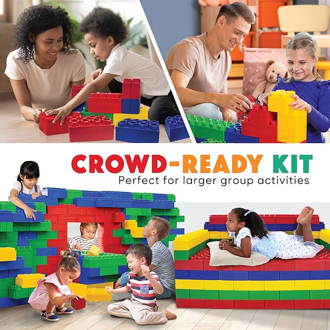 Large Building Blocks for Kids Ages 3-8 – 336 Piece Mega Set – Indoor & Outdoor STEM Toy for Boys & Girls