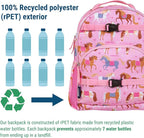 Wildkin ECO rPET 15-inch Kids Backpack – Sustainable, Padded, Adjustable – Horses