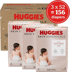 Huggies Size 3 Diapers, Skin Essentials Baby Diapers, Size 3 (16-28 lbs), 156 Count (3 Packs of 52)