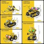 5 in 1 STEM RC Robot Building Kit, 673PCS Remote & App Controlled Jets Building Blocks Set, Robotic Technic Creative Toys, DIY Build Science Learning Gift for Boys Girls Age 6 7 8 9 10 11 12+