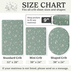 Crib Sheets Neutral - Fitted Baby Crib Sheets Bed for Girl Boy - 2 Pack Standard & Toddler Mattress (Ocean Odyssey) - Buttery Soft Organic Cotton Blend