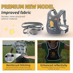 2025 New Safety Walking Harness for Big Kids (6-12yrs) with Autism Special Needs ADHD, Anti-Elopement Vest Harness with Grab Handle and Light Reflector, Adjustable Leash for Autistic, Active Child