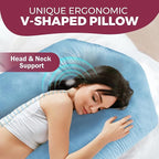PILLANI Pregnancy Pillows for Sleeping - V C U Shaped 57inch Full Body Pillow with Removable Washable Cover, Cooling Maternity Pillow for Pregnant Women, Support for Back Belly Legs Hip