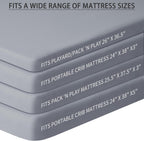 Pack and Play Sheets Fitted, 2 Pack Pack n Play Sheets for Graco Pack n Play Mattress, Unisex Playard Sheets for Boys Girls(Dark Green & Dark Grey, 38 X 26 Inch)