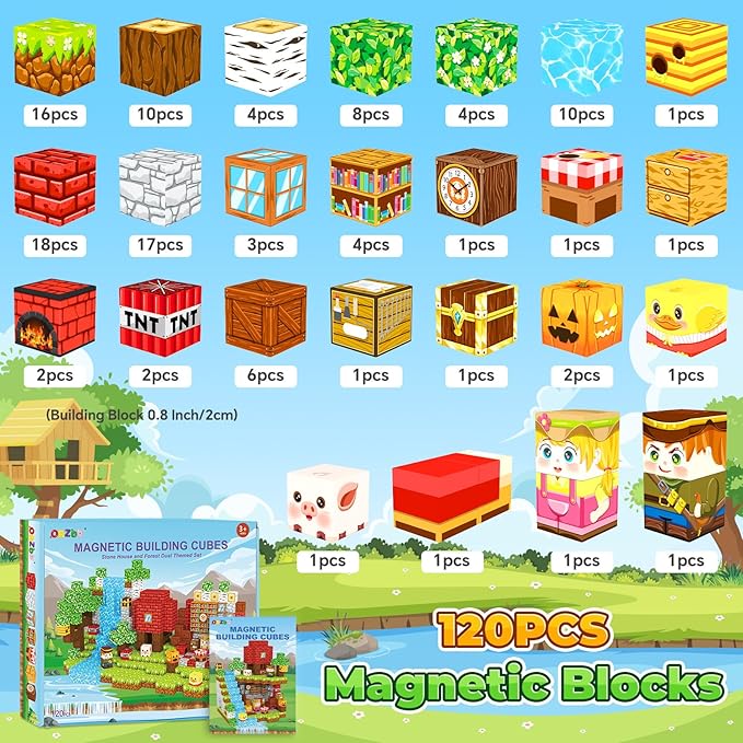 Magnetic Blocks Kids Games Building Toys for 3 4 5 6 7 8 9 10 11 12 Year Old Boys Girls, Magnetic Tiles Cubes STEM Sensory Toys for Toddler Travel Party Christmas Birthday Gifts