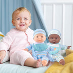 Toy Choi's Twin Baby Dolls - 12 inch Two Soft Body Black and White Doll with Accessoires, Dolls Play Set for 2 3 4 5 Year Old Boys and Girls Gift | Blue Outfit Doll Set